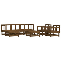 Thumbnail for 7-tlg. Garten-Lounge-Set mit Kissen Honigbraun Massivholz