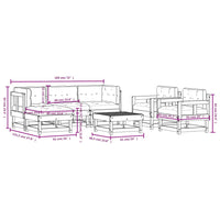 Thumbnail for 7-tlg. Garten-Lounge-Set mit Kissen Honigbraun Massivholz