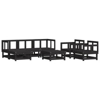 Thumbnail for 7-tlg. Garten-Lounge-Set mit Kissen Schwarz Massivholz