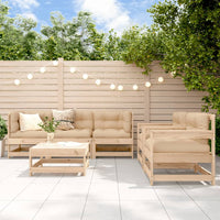 Thumbnail for 6-tlg. Garten-Lounge-Set mit Kissen Massivholz