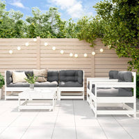 Thumbnail for 6-tlg. Garten-Lounge-Set mit Kissen Weiß Massivholz