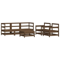 Thumbnail for 6-tlg. Garten-Lounge-Set mit Kissen Honigbraun Massivholz