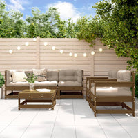 Thumbnail for 6-tlg. Garten-Lounge-Set mit Kissen Honigbraun Massivholz