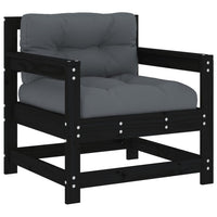 Thumbnail for 6-tlg. Garten-Lounge-Set mit Kissen Schwarz Massivholz