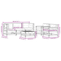 Thumbnail for 6-tlg. Garten-Lounge-Set mit Kissen Schwarz Massivholz