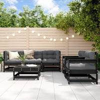 Thumbnail for 6-tlg. Garten-Lounge-Set mit Kissen Schwarz Massivholz