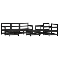 Thumbnail for 7-tlg. Garten-Lounge-Set mit Kissen Schwarz Massivholz