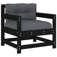 Thumbnail for 7-tlg. Garten-Lounge-Set mit Kissen Schwarz Massivholz