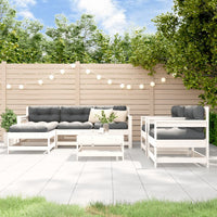 Thumbnail for 7-tlg. Garten-Lounge-Set mit Kissen Weiß Massivholz
