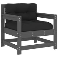 Thumbnail for 7-tlg. Garten-Lounge-Set mit Kissen Grau Massivholz