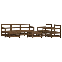 Thumbnail for 7-tlg. Garten-Lounge-Set mit Kissen Honigbraun Massivholz