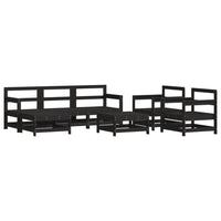 Thumbnail for 7-tlg. Garten-Lounge-Set mit Kissen Schwarz Massivholz