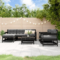 Thumbnail for 7-tlg. Garten-Lounge-Set mit Kissen Schwarz Massivholz