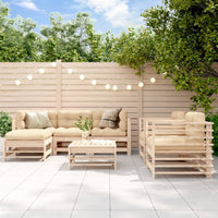 Thumbnail for 7-tlg. Garten-Lounge-Set mit Kissen Massivholz
