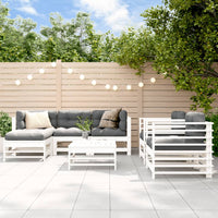 Thumbnail for 7-tlg. Garten-Lounge-Set mit Kissen Weiß Massivholz