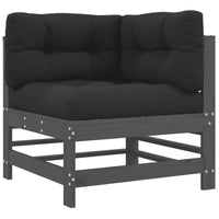 Thumbnail for 7-tlg. Garten-Lounge-Set mit Kissen Grau Massivholz
