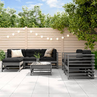 Thumbnail for 7-tlg. Garten-Lounge-Set mit Kissen Grau Massivholz