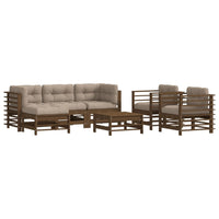 Thumbnail for 7-tlg. Garten-Lounge-Set mit Kissen Honigbraun Massivholz