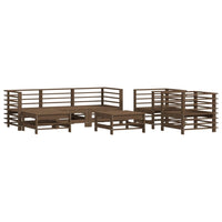 Thumbnail for 7-tlg. Garten-Lounge-Set mit Kissen Honigbraun Massivholz