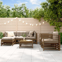Thumbnail for 7-tlg. Garten-Lounge-Set mit Kissen Honigbraun Massivholz