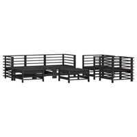 Thumbnail for 7-tlg. Garten-Lounge-Set mit Kissen Schwarz Massivholz