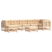 Thumbnail for 8-tlg. Garten-Lounge-Set mit Kissen Massivholz