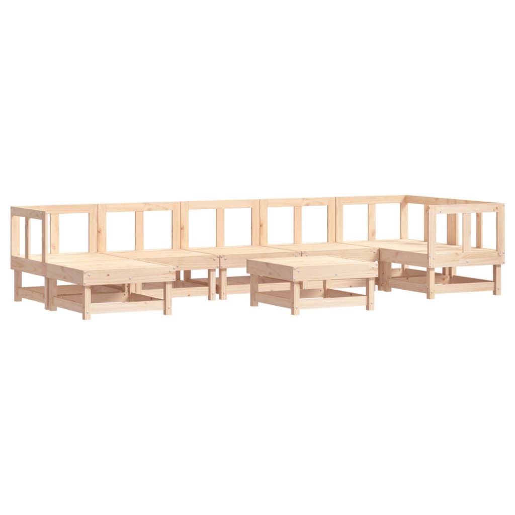 8-tlg. Garten-Lounge-Set mit Kissen Massivholz