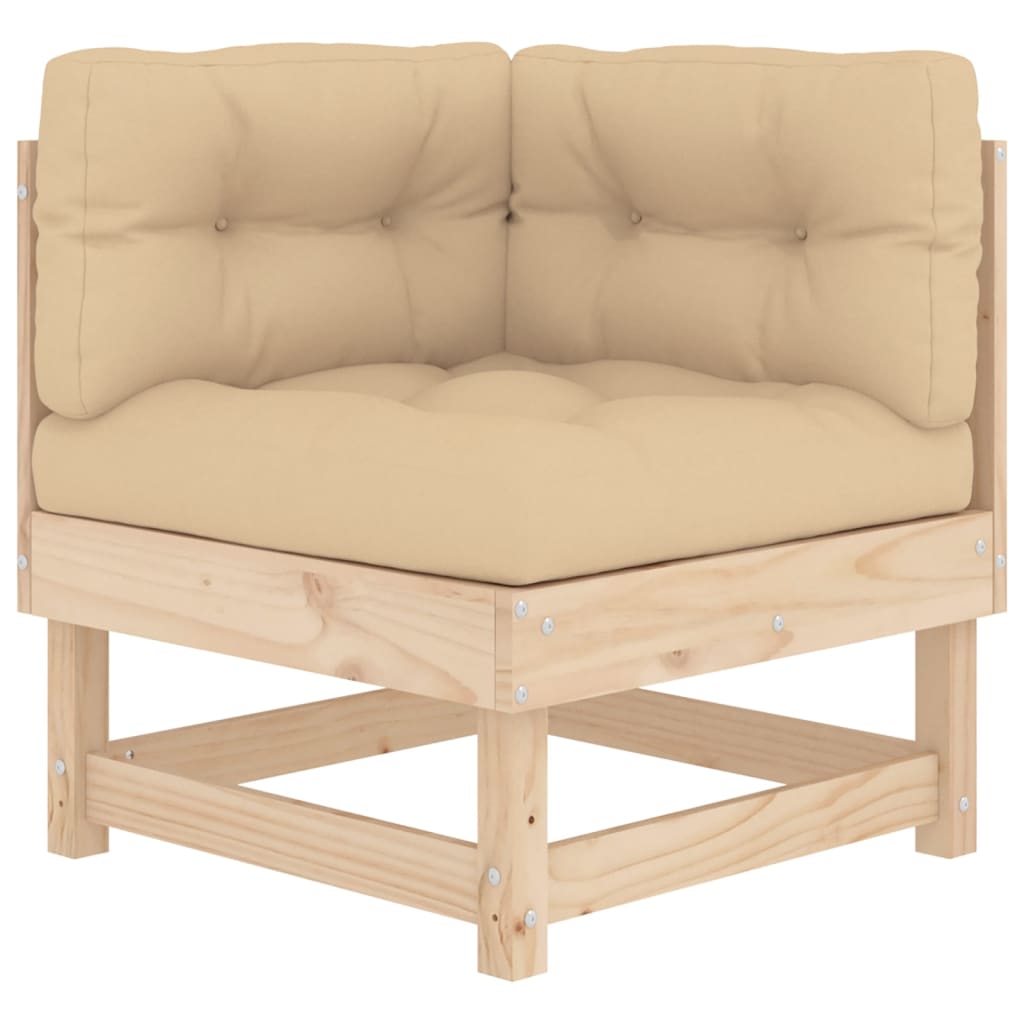 8-tlg. Garten-Lounge-Set mit Kissen Massivholz