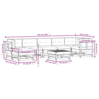 Thumbnail for 8-tlg. Garten-Lounge-Set mit Kissen Massivholz