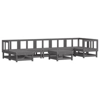 Thumbnail for 8-tlg. Garten-Lounge-Set mit Kissen Grau Massivholz