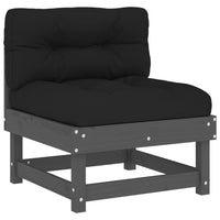 Thumbnail for 8-tlg. Garten-Lounge-Set mit Kissen Grau Massivholz