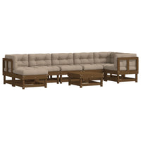 Thumbnail for 8-tlg. Garten-Lounge-Set mit Kissen Honigbraun Massivholz