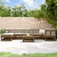 Thumbnail for 8-tlg. Garten-Lounge-Set mit Kissen Honigbraun Massivholz