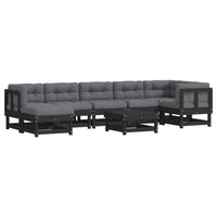 Thumbnail for 8-tlg. Garten-Lounge-Set mit Kissen Schwarz Massivholz