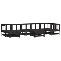 Thumbnail for 8-tlg. Garten-Lounge-Set mit Kissen Schwarz Massivholz