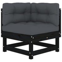 Thumbnail for 8-tlg. Garten-Lounge-Set mit Kissen Schwarz Massivholz