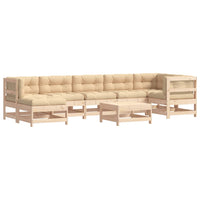 Thumbnail for 8-tlg. Garten-Lounge-Set mit Kissen Massivholz