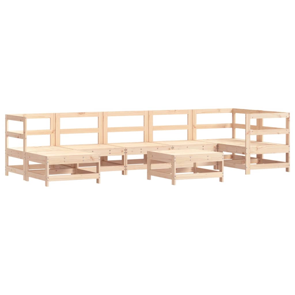8-tlg. Garten-Lounge-Set mit Kissen Massivholz