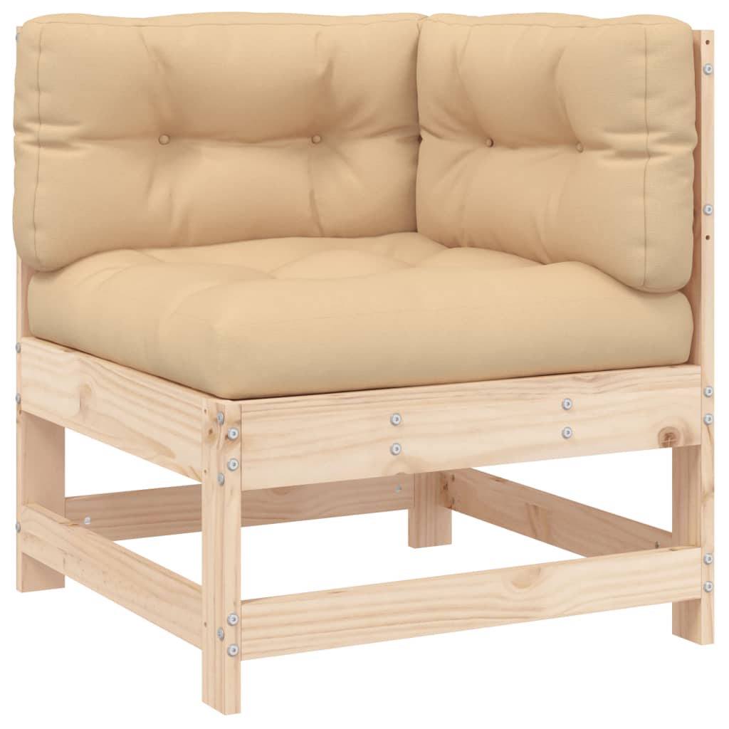 8-tlg. Garten-Lounge-Set mit Kissen Massivholz