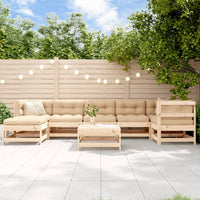 Thumbnail for 8-tlg. Garten-Lounge-Set mit Kissen Massivholz