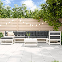 Thumbnail for 8-tlg. Garten-Lounge-Set mit Kissen Weiß Massivholz