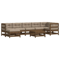Thumbnail for 8-tlg. Garten-Lounge-Set mit Kissen Honigbraun Massivholz