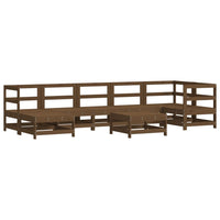 Thumbnail for 8-tlg. Garten-Lounge-Set mit Kissen Honigbraun Massivholz