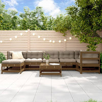 Thumbnail for 8-tlg. Garten-Lounge-Set mit Kissen Honigbraun Massivholz
