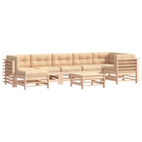 Thumbnail for 8-tlg. Garten-Lounge-Set mit Kissen Massivholz