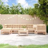 Thumbnail for 8-tlg. Garten-Lounge-Set mit Kissen Massivholz