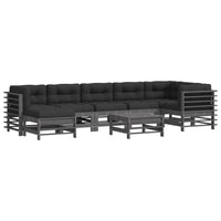 Thumbnail for 8-tlg. Garten-Lounge-Set mit Kissen Grau Massivholz