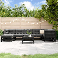 Thumbnail for 8-tlg. Garten-Lounge-Set mit Kissen Schwarz Massivholz