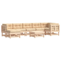 Thumbnail for 8-tlg. Garten-Lounge-Set mit Kissen Massivholz
