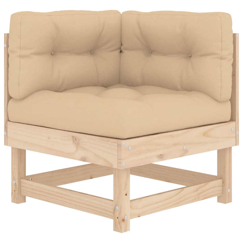 8-tlg. Garten-Lounge-Set mit Kissen Massivholz